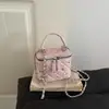 Bolsa quadrada pequena com corrente cravejada de diamantes estilo coreano de luxo leve para mulheres, bolsa de mão casual versátil, bolsa de ombro e transversal elegante para o dia a dia