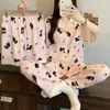Pijama de Algodón con Estampado de Leopardo, Corazón y Nube Estilo Ins de Moda para Mujer, Verano, Manga Corta, Ropa de Casa, Conjunto de Tres Piezas, Foto Real, Venta al por Mayor