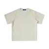 Camiseta Japonesa Retrô de Camadas com Decote V Falso Duas Peças Manga Curta para Casal, Estilo Universitário, Cleanfit, Top da Moda