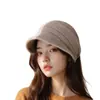 Gorro de punto simple de color liso estilo pico de pato para otoño e invierno, cálido y versátil, gorro estilo japonés, adecuado para cabezas más grandes, gorro de punto