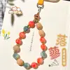 Cadena para teléfono mantra de seis caracteres raíz de Bodhi, pulsera de loto para la buena suerte, colgante de gato de la fortuna de alta gama para mujer