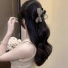 Pin de Pinza de Moño de Diamantes Completos de Doble Cara Estilo Coreano para Mujer, Pasador de Gama Alta para la Parte Posterior de la Cabeza, Pinza de Tiburón para Volumen del Cabello, Accesorios para el Cabello