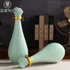 Jingdezhen Pacote de 0,5kg Conjunto de Garrafas de Vinho de Cerâmica Xiangyun Garrafa de Vinho de Cerâmica Decorativa Enfeites de Cerâmica Arranjo de Flores Conjunto de Vinho com Caixa de Presente