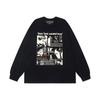 Camiseta de Manga Larga Suelta Estilo Americano Lavado Pesado Rica Melancólica Erd Grjkd Segunda Generación Sudadera Retro para Pareja para Hombres y Mujeres