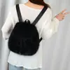 Nova Bolsa Feminina Dupla de Ombro com Pelo Sintético de Raposa Outono/Inverno 2026 Grande Capacidade Casual Versátil Mochila Peluda Fashion Versátil