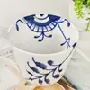 Taza de Porcelana Azul y Blanca Ouge Transfronteriza para Oficina Hogar Taza de Agua Taza de Café Set de Caja de Regalo