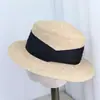 Chapéu de Palha com Fita Plissada e Ráfia, Topo Plano para Mulheres, Verão, Viagem, Férias, Proteção Solar, Retrô, Versátil, Aba Plana