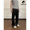 Outono 2026 Moda de Rua Simples Calças Retas de Cor Sólida Masculinas Rascunho Americano Bonito Versátil Moda Casual Longas Tendência