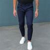Estación Independiente Transfronteriza Europea y Americana Pantalones Casuales de Negocios Ajustados de Color Sólido con Bolsillo y Cremallera para Hombre