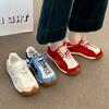 Tênis de Treino Retro Agande Feminino Sola Grossa Florzinhas Sapatos de Passeio 2025 Novo Respirável Versátil Casual Esportivo Tênis de Corrida