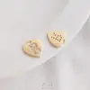 Zirconita Micro-Pavimentada Chapado en Oro de 14K Electrochapado 26 Letras Etiqueta de Corazón de Durazno DIY Pulsera Collar Colgante Joyería Colgante
