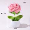 Flor de lã tricotada à mão, acabamento em girassol, flor de malha, vaso de plantas, decoração de mesa, escritório, presente para irmã e professora