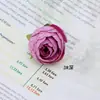 Tela de impressão de cabeça de flor tecido de floco de neve simulação de broto de chá flor artificial decoração de casamento corsage flor de pulso buquê diy feito à mão