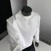 Colección de otoño: Sudadera deconstructed estilo americano de algodón puro de peso pesado 300g, una prenda superior de moda para hombre con un look limpio, elegante y cool, con mangas largas y un tacto de alta gama