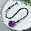 Colgante de Joyería Buda Panzudo de Vidrio Morado Estilo Étnico Artesanías de Vidrio Morado para Hombres y Mujeres