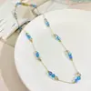 Collar de Cristal de Gama Alta, Sencillo y Lujoso, Cadena Versátil para Clavícula para Mujer, Cadena Creativa de Cuentas de Colores para Suéter al por Mayor