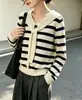 Suéter de Punto con Cuello Redondo Rayado, Falso Dos Piezas, para Mujer, Otoño/Invierno 2026, Nuevo Diseño, Holgado, Suave, Esponjoso