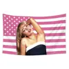 Bandera de Tela Colgante con Palo de Bandera Rosa de Celebridad Transfronteriza Americana Decoración de Pared para Dormitorio Junto a la Cama Tapiz de Fondo para Habitación de Dormitorio