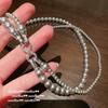 Lágrimas de sirena flor de panal collar de perlas gema azúcar de cubo tahití circón cáñamo real perla gris collar