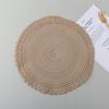 Jogo Americano de Mesa de Jantar para Casa Estilo Nórdico, Tapete Redondo de Ramie para Cozinha Doméstica, Tapete de Mesa de Fio de Algodão, Isolamento Térmico e Anti-Escaldante