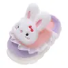 Pantuflas de algodón para niños, zapatos de algodón para niñas, felpa gruesa cálida estilo padre-hijo, pantuflas de algodón de conejo de dibujos animados, en stock para dropshipping