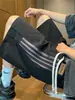 Pantalones Cortos Deportivos Rayados Estilo Americano para Hombre Verano High-street Cachorros Guapos Pantalones Rectos de Color Contrastante Vibe Marca Trendy Pantalones Versátiles