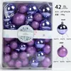 Set de Bolas de Navidad, 42 Cajas de Regalo, Adorno para Árbol de Navidad de 3/4/5 cm, Bola con Purpurina Electroplateada