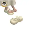 Sandalias de plataforma gruesa para mujer que aumentan la altura, para uso exterior en verano, nuevo modelo 2026, adecuadas para combinar con faldas, chanclas de playa, slip-ons