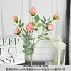 Rosas Artificiais Pequenas Vintage com Bordas Queimadas, Flores de Rosa Gregas de Alta Qualidade para Casamento e Decoração de Exportação