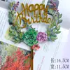 Fabricantes de cartões de bolo de acrílico com impressão colorida tridimensional transfronteiriça diretamente para decoração de bolo de aniversário, casamento, Feliz Bolo