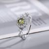 Nuevo anillo de estilo japonés con incrustación de gema de oliva, anillo de gema verde para mujer, con incrustaciones de diamantes, Super Flash, encaje redondo, estilo retro