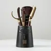Juego de Té de Gres Accesorios Madera Maciza de Ébano Ceremonia del Té Seis Caballeros Juego Juego de Herramientas para Preparar Té Porta Té Cucharita de Té Aguja de Té