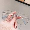 2023 Nueva caja de moda, gafas lisas con protección contra la radiación de rayos azules, montura de metal con personalidad, montura de gafas para miopía