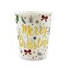Plato de papel con dorados navideños, vaso de papel, juego de vajilla desechable, arreglo para fiesta de Año Nuevo, suministros de decoración navideña