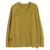 [En Stock] Suéter Pulóver de Cuello Redondo Talla Grande para Mujer Otoño e Invierno Top de Punto Suelto Suéter para Cubrir la Barriga