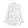 Comercio Exterior Ropa de Mujer al por Mayor Estilo Europeo y Americano 2025 Nuevo Estilo Versátil Diseño de Nicho Camisa Blanca Ceñidora