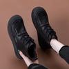 Botas de Solado Grosso para Mulheres, Botas Forradas com Lã 2025 Novo Outono e Inverno Estilo Britânico Botas Curtas que Aumentam a Altura Botas de Motociclista Retrô