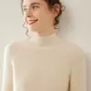 Otoño e Invierno Nuevo Estilo Cuello Alto Medio Cachemir para Mujer Aguja de Lingote Cachemir Grueso Tejido de Cachemir Lujo Accesible Ropa Interior de Punto Tendencia