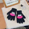 Estilo Ins Dibujo Animado Coreano Estrella de Natillas Terciopelo Coral Guantes Cálidos Estudiante Invierno Exterior Ciclismo Guantes de Cinco Dedos