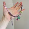El Color Vintage es un Poema Fluido. Collar de Cadena para Clavícula con Cuentas de Flores de Colores