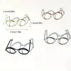 3.5cm Alambre de Hierro Negro Gafas Mini Muñeca Confundida Armazón Pequeño para Ojos Palito Retorcido Accesorios para Cachorro Oso Manualidades