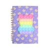 Fofo Desenho Animado Descompressão Silicone Bolha Bobina de Metal Ben Caderno de Estudante A5 Bobina de Descompressão Desenho Animado Ben