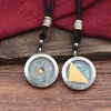 Cuatro Bestias Divinas del Dragón Azul: Moneda de Dinero Fantasma de Montaña, Colgante Bagua de Cinabrio, Amuleto de Moneda Antigua de Latón, Collar Estilo Chino para Hombres y Mujeres