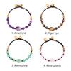 2048-Amatista Natural Campana de Cobre Pulsera Tejida Piedra Ojo de Tigre Cuenta Redonda Cristal en Polvo Jade Dongling Ovalado
