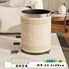 Lixeira Redonda de Couro Estilo Francês para Uso Doméstico, Luxo Leve, Alta Qualidade, Adequada para Sala de Estar, Cozinha, Quartos de Hotel Vintage e Pousadas Esteticamente Agradáveis