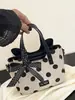Yuezibo Bolso de Hombro Tipo Cubo de Moda de Puntos de Alto Valor 2026 Verano Nuevo con Lazo de Encaje Elegante Bolso para Mujer