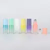 Frasco de Óleo Essencial Gradiente Perolado para Viagem Transfronteiriça 5ml Frasco Colorido para Perfume Frasco com Rolo para Óleo dos Olhos Frasco com Rolo 10ml