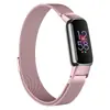 Adecuado para correa de reloj inteligente Fitbit Luxe Correa de acero inoxidable magnética Milanesa de tres esferas pulsera de metal para reloj
