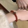 Novo estilo chinês retro vermelho ágata pulseira de contas feminino contraste cor hetian jade correndo anel guofeng benmingnian ping an fivela pulseira