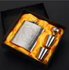 Conjunto de cantil de aço inoxidável de 7 oz direto da fábrica, antiqueda, resistente ao desgaste, garrafa de bebida portátil, presente, logotipo em relevo
